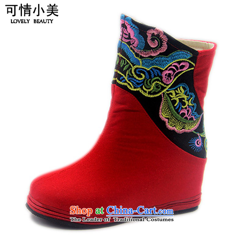 Is small and the old Beijing mesh upper for children of ethnic embroidery single?ZCA06 boots?Red?39