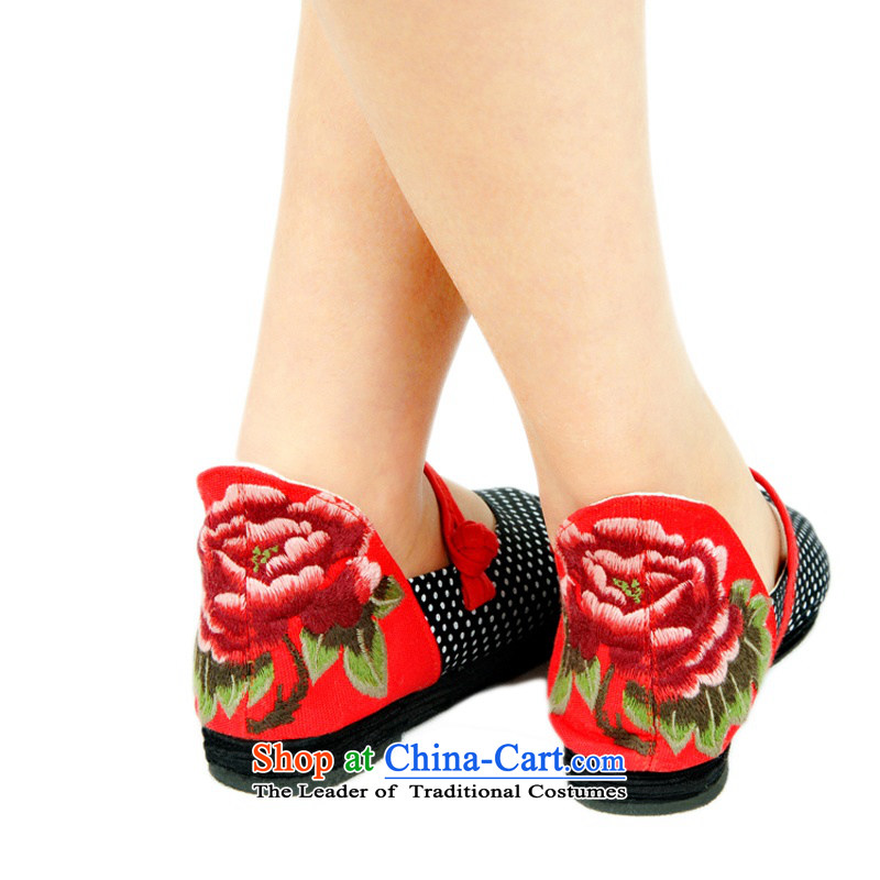 Is small and the old Beijing national turmoil point embroidery mesh upper slotted detained women shoes ZCA010 red 34, is small-mi (LOVELY BEAUTY , , , shopping on the Internet