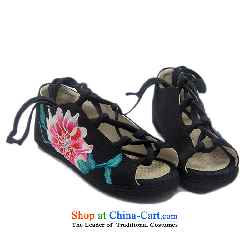 Is small and the old Beijing mesh upper ethnic embroidered with thousands of bottom black 36 May ZCA015 sandals are small-mi (LOVELY BEAUTY , , , shopping on the Internet