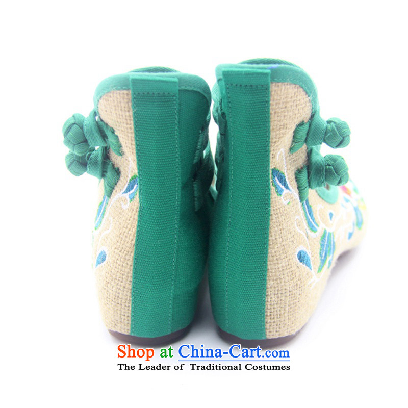 Is small and the ethnic cotton linen anti-slip beef tendon bottom embroidered shoes ZCA130 Green 34 is small-mi (LOVELY BEAUTY , , , shopping on the Internet