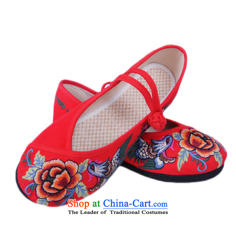 Is small and the old Beijing mesh upper peony embroidery Pure Cotton Women's Shoe ZCA, C-2 red 35, is small-mi (LOVELY BEAUTY , , , shopping on the Internet