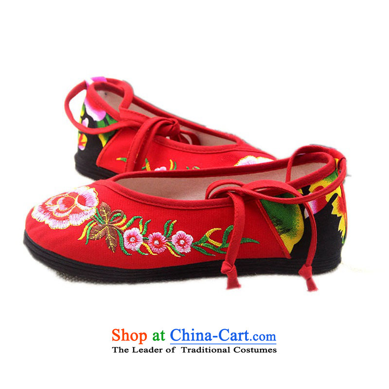 Is small and the old Beijing Peony embroidered ethnic mesh upper womens single shoe ZCA1327 red 34, is small-mi (LOVELY BEAUTY , , , shopping on the Internet