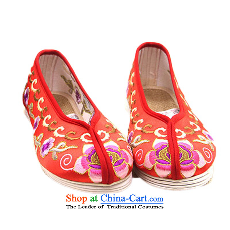 Is small and the old Beijing mesh upper end of thousands of gold satin embroidered shoes ZCA801 ethnic single red 37, is small-mi (LOVELY BEAUTY , , , shopping on the Internet