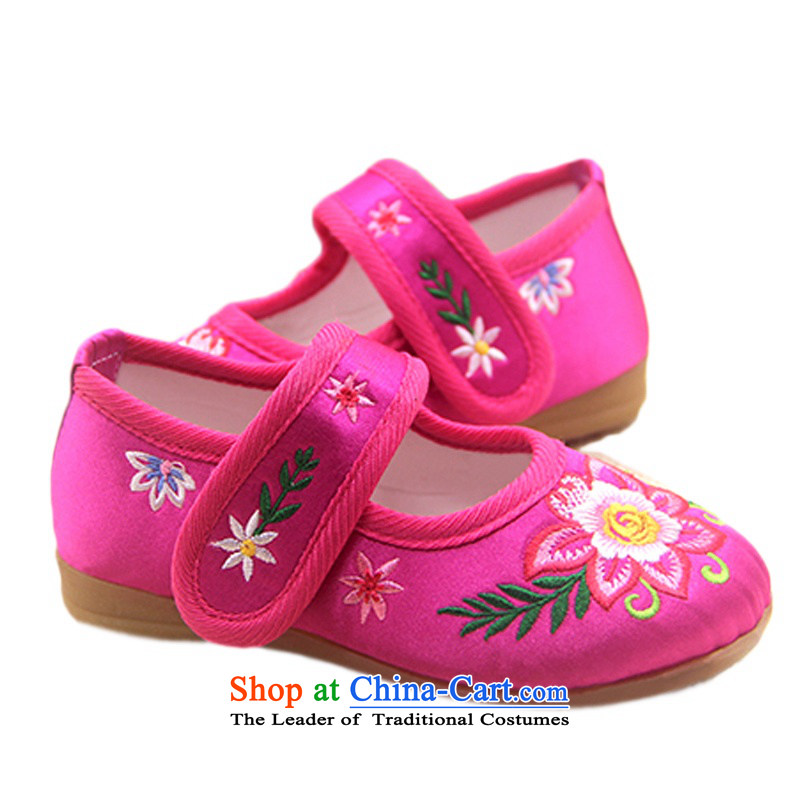 Is small and the children of ethnic velcro embroidered Dance Shoe beef tendon ZCA021 red 21, is small-mi (LOVELY BEAUTY , , , shopping on the Internet