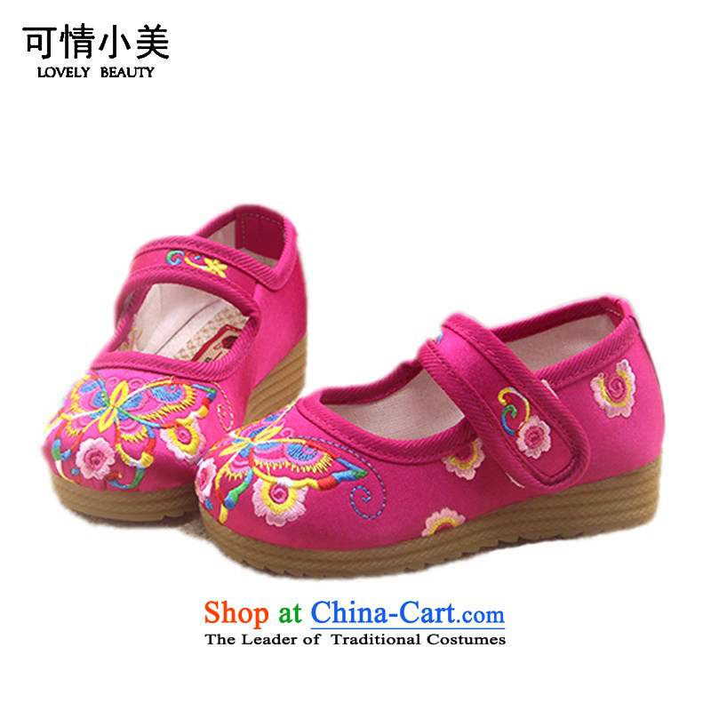 Is small and the mesh upper child embroidered thick beef tendon of ethnic?ZCA020 mesh upper?Cherry Red?16