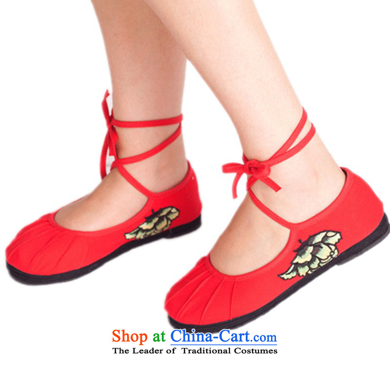 Is small and the old Beijing mesh upper ground strap thousands of embroidered shoes ZCA2012 women - 1 red 35, is small-mi (LOVELY BEAUTY , , , shopping on the Internet