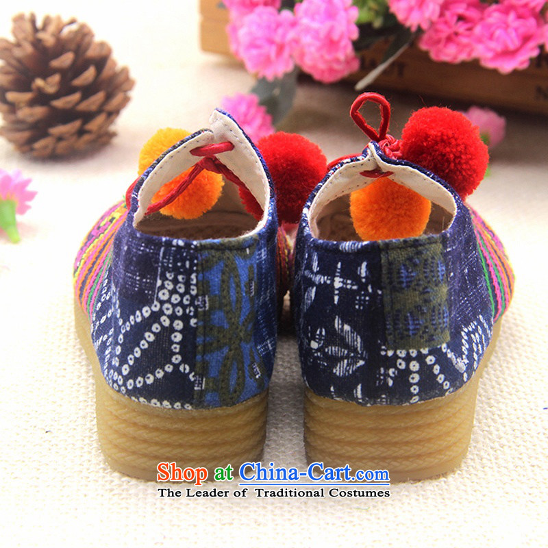 Is small and the ethnic children beef tendon bottom cross Embroidery Mill-sul posted summer mesh upper ZCA024 dark blue 15, is small-mi (LOVELY BEAUTY , , , shopping on the Internet