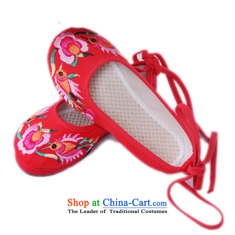 Is small and the old Beijing mesh upper ethnic cotton embroidery Children Dance Shoe T-7 ZCA, red 16, is small-mi (LOVELY BEAUTY , , , shopping on the Internet