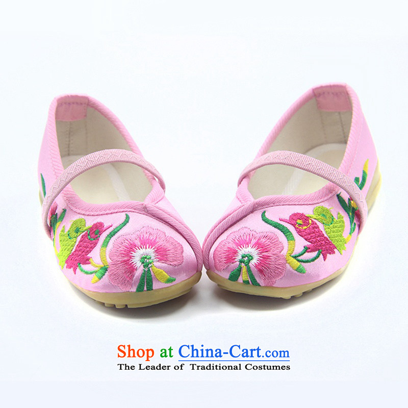 Is small and the children of ethnic dance embroidery home beef tendon backplane shoes shoes T-07 ZCA, pink 17, is small-mi (LOVELY BEAUTY , , , shopping on the Internet