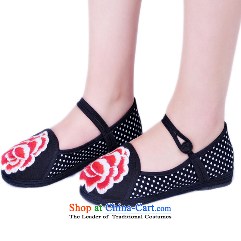 Is small and the old Beijing Peony embroidered word mesh upper clip bottom of thousands of women's shoes ZCA1315 black 39 is small-mi (LOVELY BEAUTY , , , shopping on the Internet