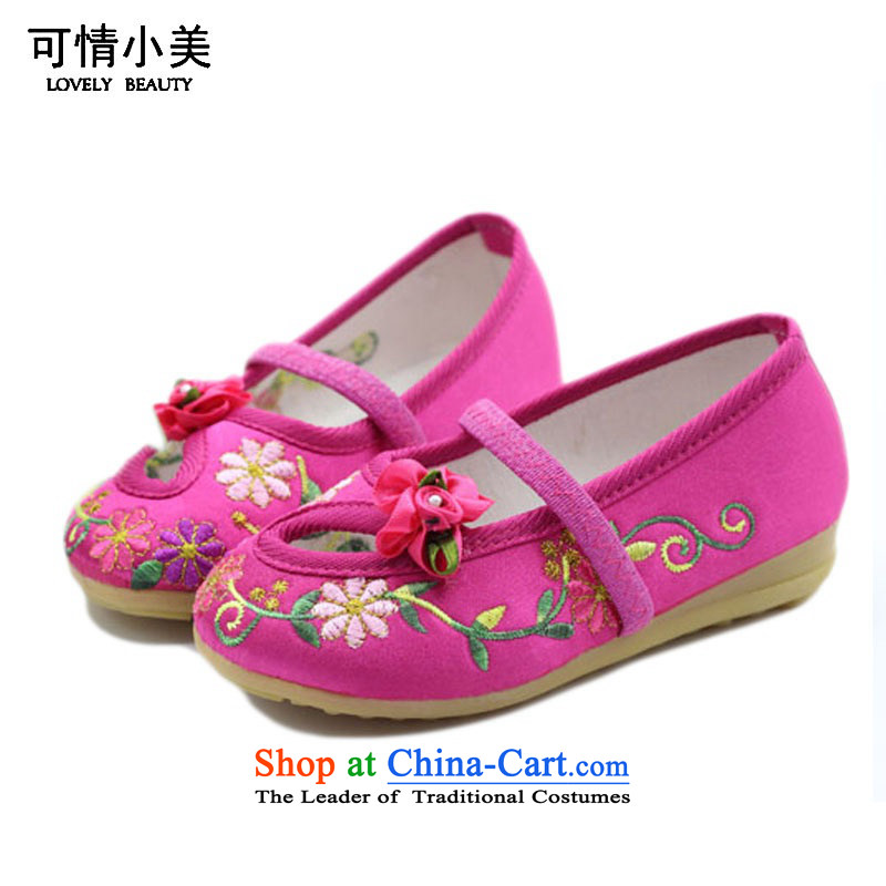 Is small and the old Beijing mesh upper ethnic engraving embroidery children beef tendon bottom Dance Shoe ZCA002 red 21, is small-mi (LOVELY BEAUTY , , , shopping on the Internet