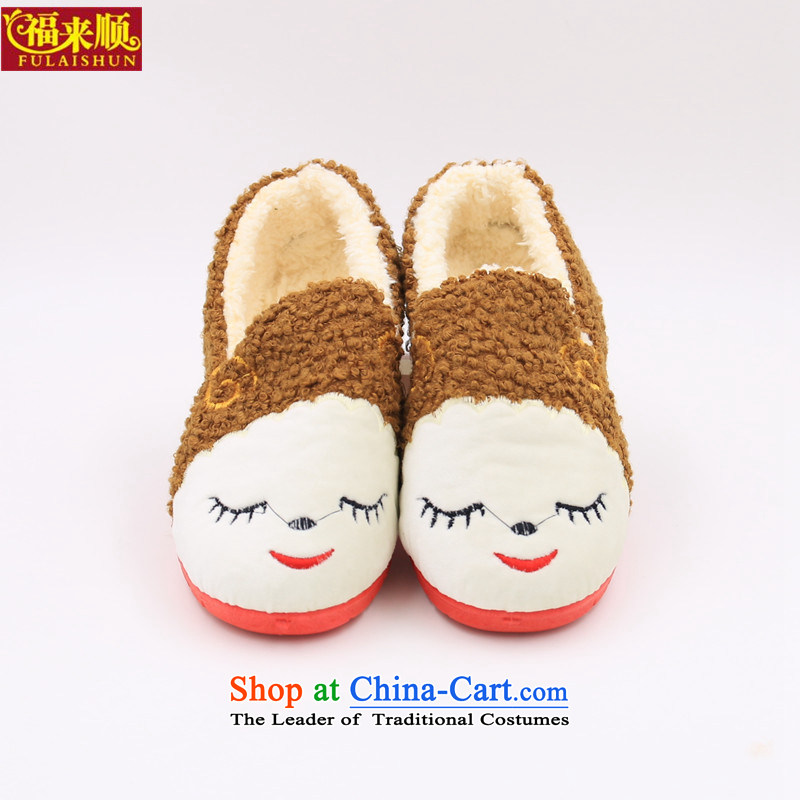 The old Beijing cotton shoes indoor home cotton shoes cute little sheep, coffee-colored 37, Fuk-soon (FULAISHUN) , , , shopping on the Internet