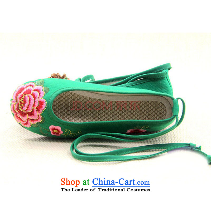 Is small and the old shoes bottom thousands of ethnic coagulates peony embroidered shoes ZCA5021 Green 38, is small-mi (LOVELY BEAUTY , , , shopping on the Internet