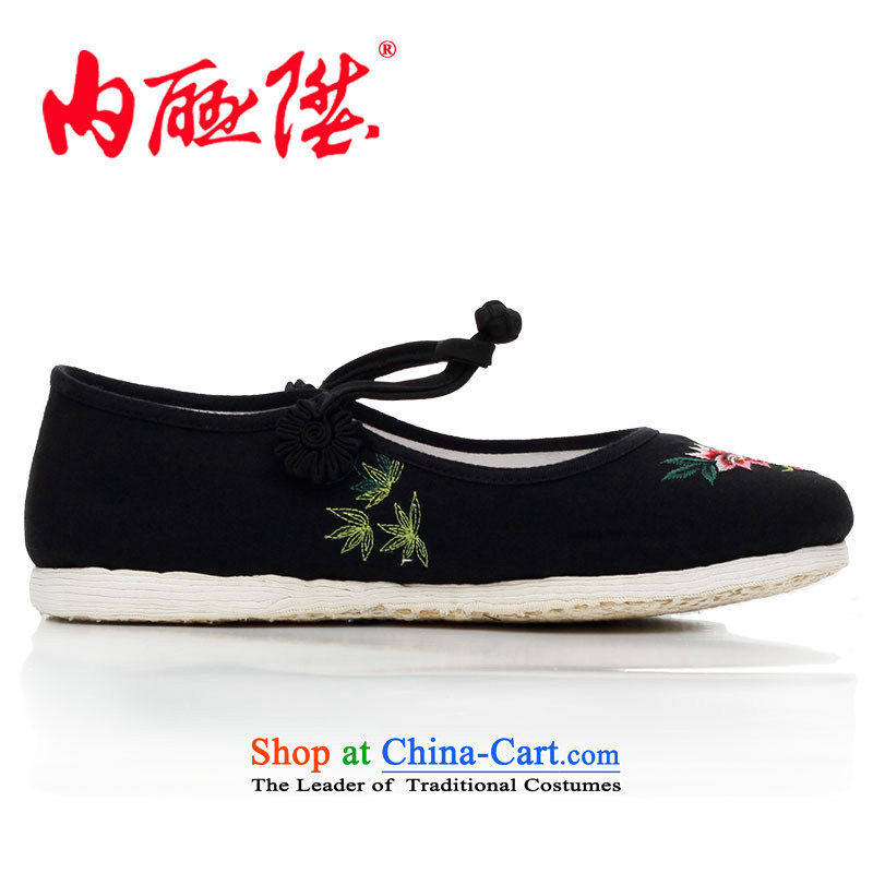 Inline l women shoes mesh upper hand thousands of bottom-wool embroidered encryption handshake female mesh upper old Beijing embroidered shoes 8289A black 37, inline l , , , shopping on the Internet