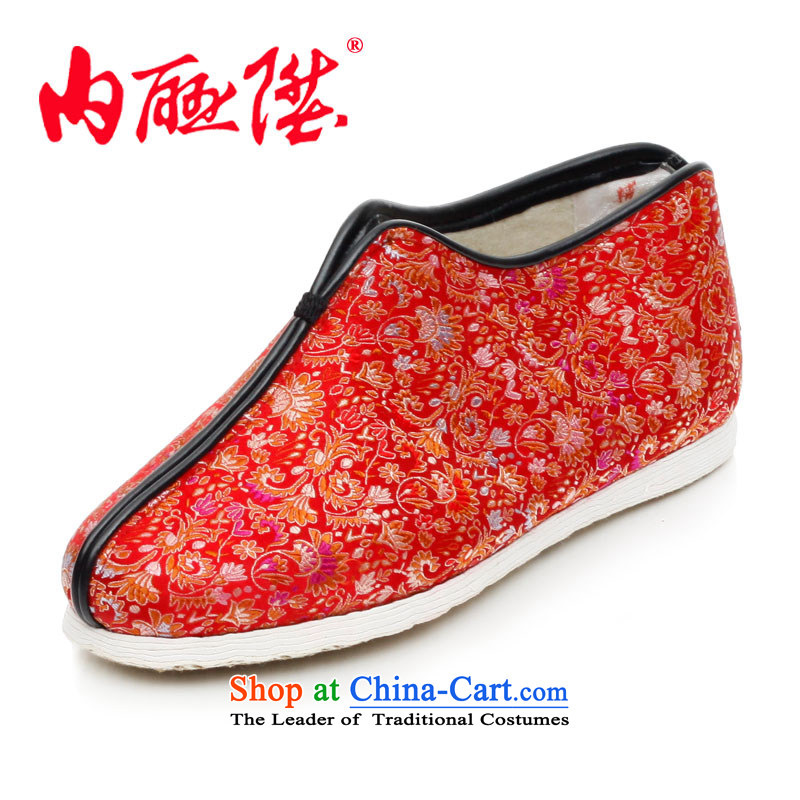 Inline l mesh upper female cotton shoes hand-thousand-layer encryption on the bottom tapestries cotton shoes of Old Beijing?8235FA mesh upper?red?40XL