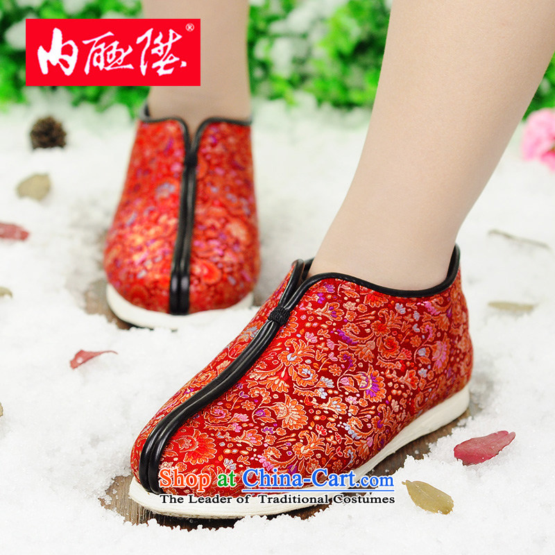 Inline l mesh upper female cotton shoes hand-thousand-layer encryption on the bottom tapestries cotton shoes of Old Beijing 8235FA mesh upper red 40XL, inline l , , , shopping on the Internet