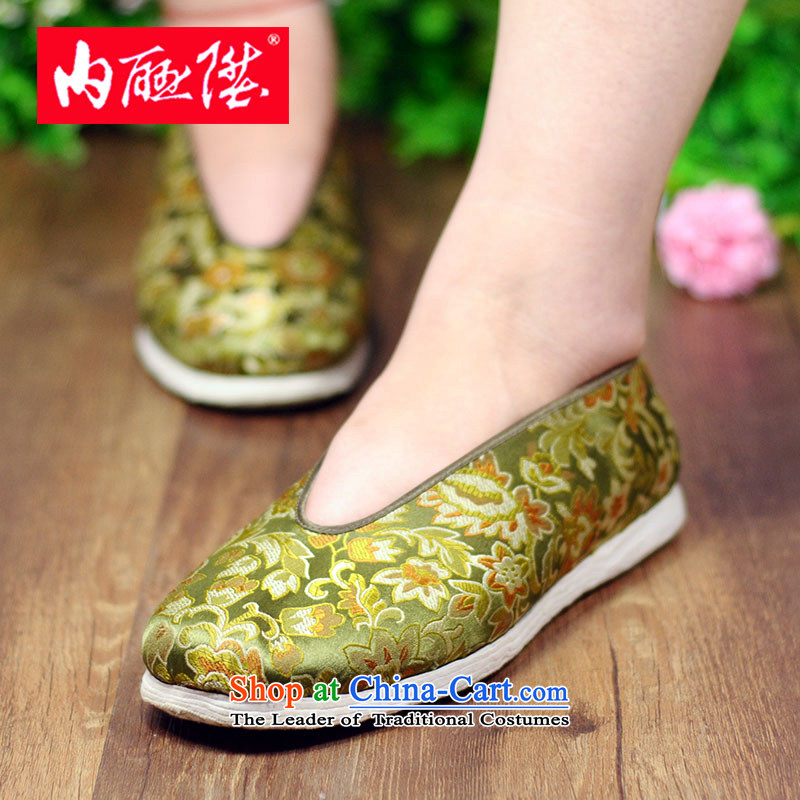 Inline l women shoes mesh upper hand bottom layer encryption encryption thousands of $brocade coverlets women shoes is smart casual shoes 8257A old Beijing Green 38, inline l , , , shopping on the Internet