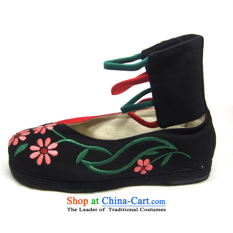 Performing Arts Old Beijing modern embroidery single shoe mesh upper with ethnic women shoes dandelion embroidered red 40 S-6 arts home shopping on the Internet has been pressed.