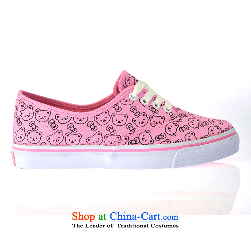 Good rain season when the timeout of Cubs cartoon female hand-painted a light pink color with a low canvas shoes as the OSCE Code 37 - equivalent to 38 standard code, good rain season (A GOOD RAIN KNOWS) , , , shopping on the Internet