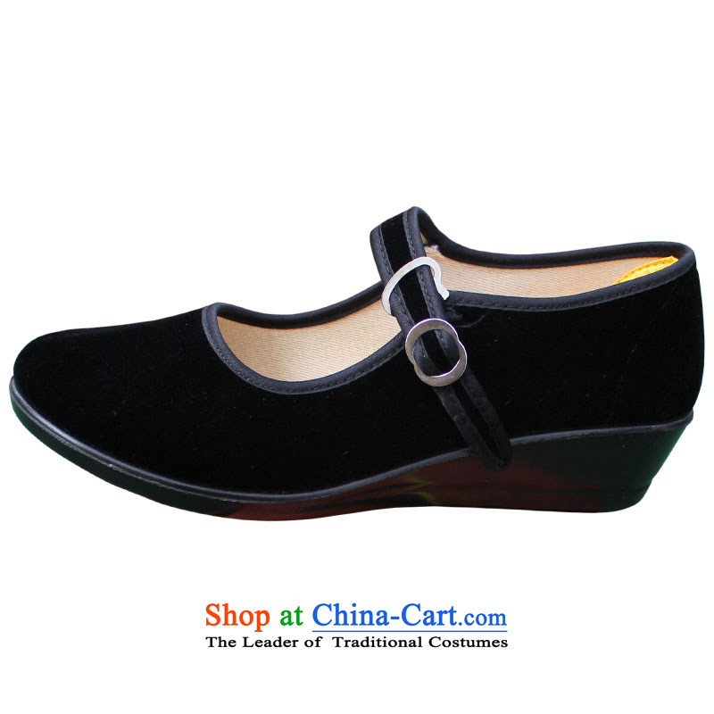 Welcomes the definition of Old Beijing mesh upper women shoes mother shoe to a field with shallow slope Heels click port shoes of Ethnic Dance Shoe Hotel work shoes 713 Black 37 Yan Ching (XQ) , , , shopping on the Internet