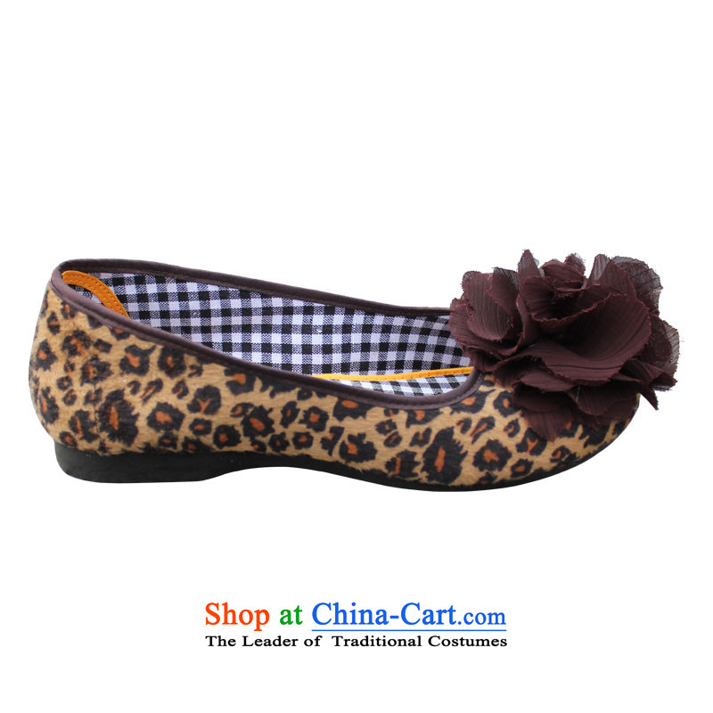 Yan Ching spring is smart casual flat shoe light port of Old Beijing mesh upper with comfort and breathability work shoes mother shoe large single shoe 350-11 Leopard 40 Yan Ching (XQ) , , , shopping on the Internet