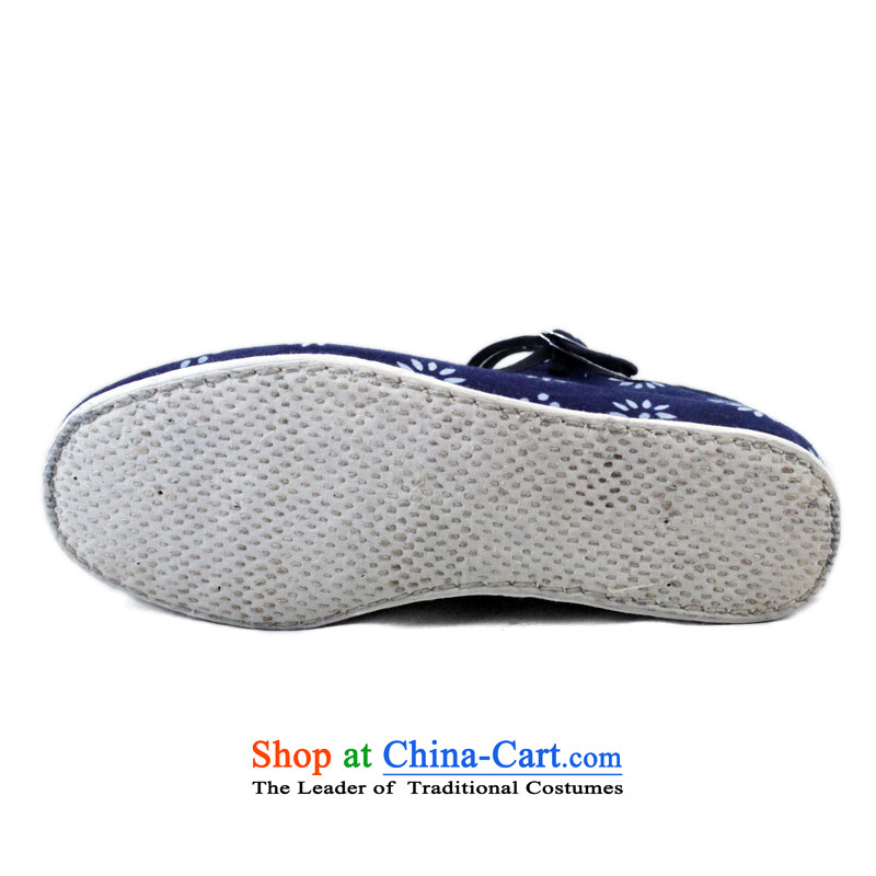 Naslin Ruixiang Old Beijing mesh upper hand bottom layer mesh upper with thousands of women and a field with a single shoe traditional mesh upper ethnic shoes in the number of older women mesh upper wellness shoes blue 38 too big a code is equivalent to 3