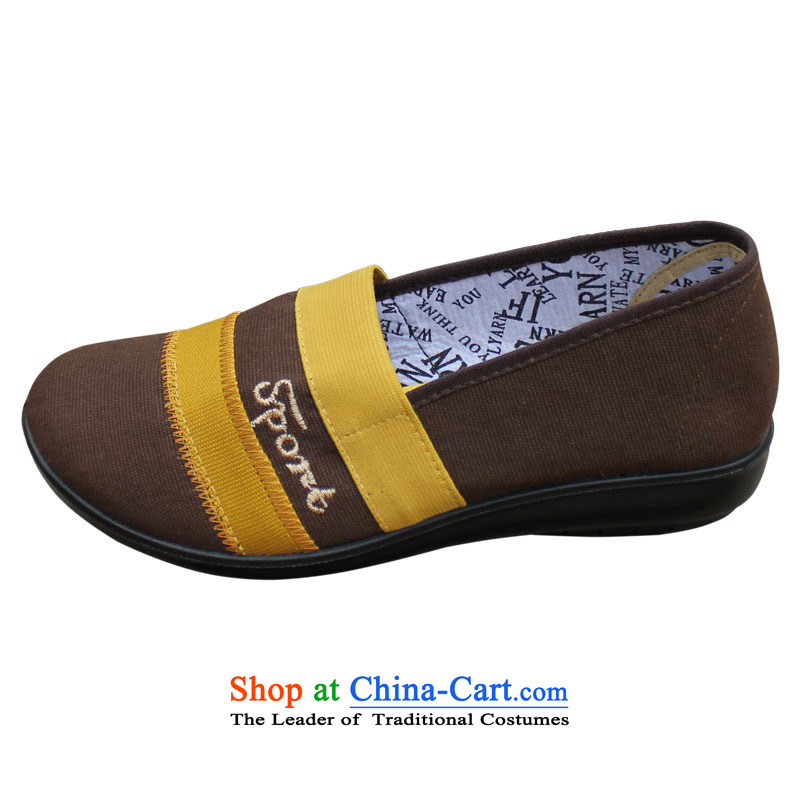 Yan Qing Beijing XQ/ mesh upper with stylish and cozy single shoe flat bottom shoe breathable outdoor elastic shoe 016 mother port  39, Yan Ching (brown).... XQ shopping on the Internet