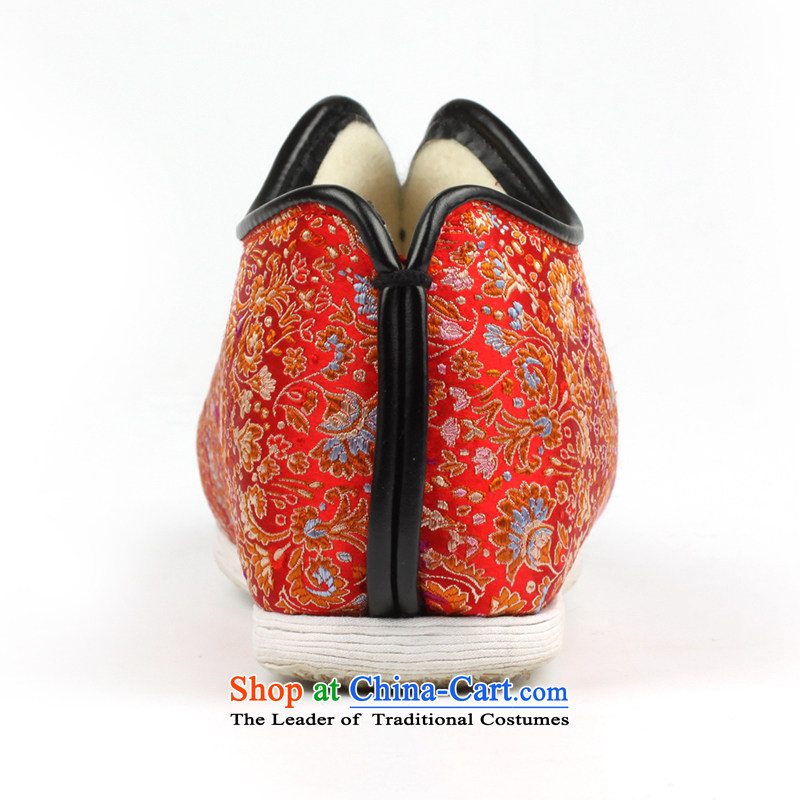 The L and the old Beijing mesh upper winterization warm manually bottom thousands of cotton shoes brocade coverlets female cotton shoes red chicken Koon-on cotton red 35, with l and shopping on the Internet has been pressed.