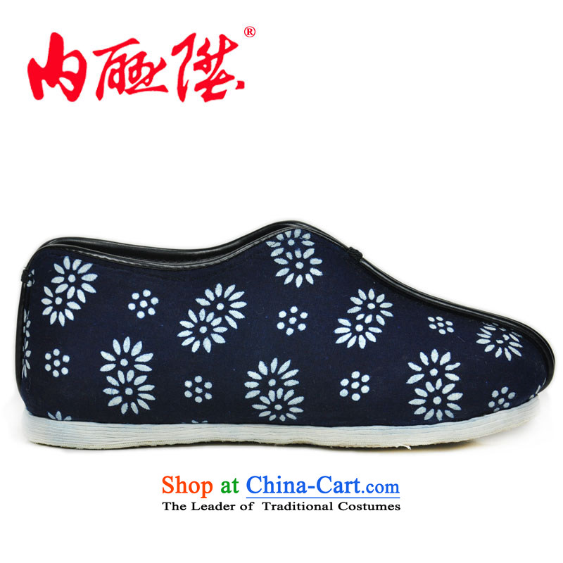 Inline l female cotton shoes mesh upper hand-thousand-layer bottom batik autumn and winter female cotton shoes, stylish and cozy old Beijing 8255A mesh upper blue white flowers 39 inline l , , , shopping on the Internet