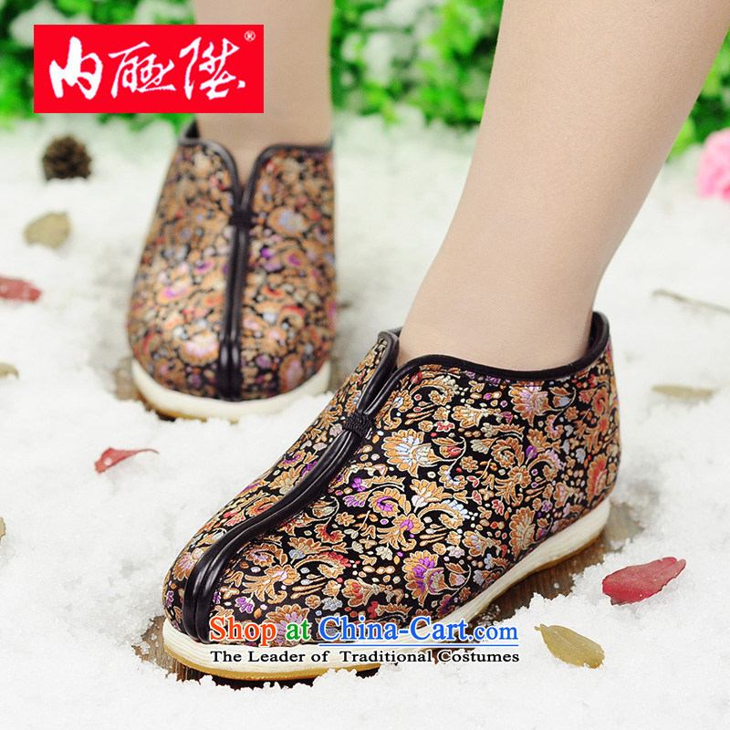 Inline l female cotton shoes mesh upper hand-thousand-layer encryption for cotton tapestries backplane autumn and winter female cotton shoes is smart casual old Beijing 8235G mesh upper black 36, inline l , , , shopping on the Internet