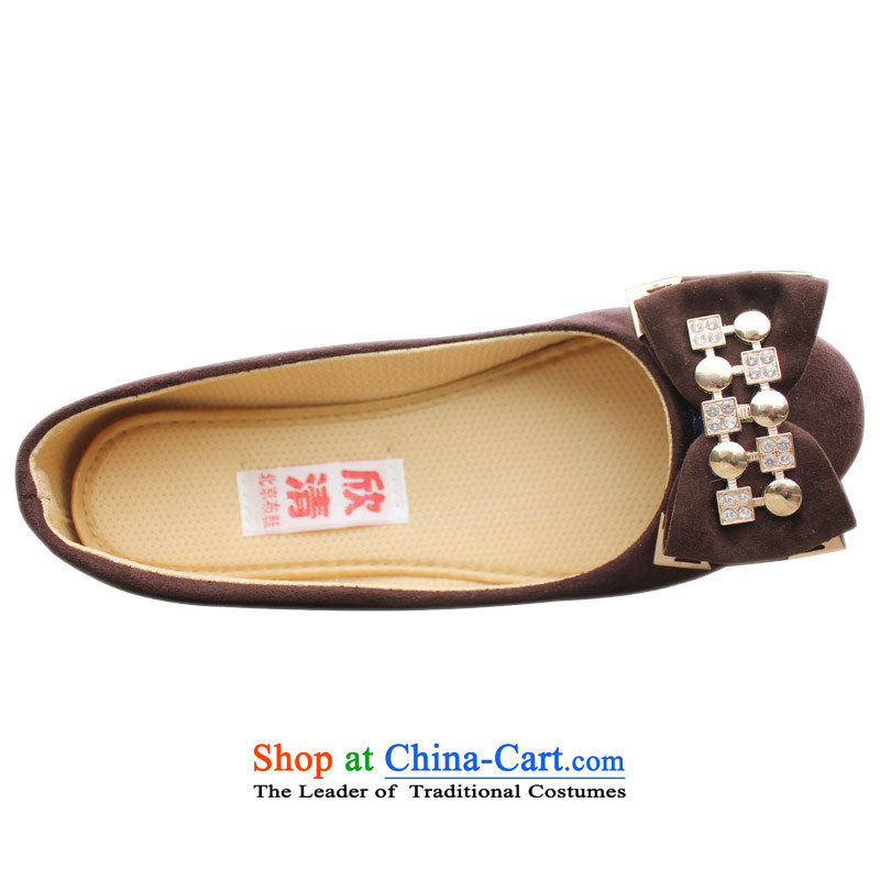 Welcomes the clear spring and autumn XQ/ old Beijing ultra-lightweight mesh upper with sweet bow tie womens single shoes, casual and comfortable shoes C-a02 Brown 40 Yan Ching (XQ) , , , shopping on the Internet