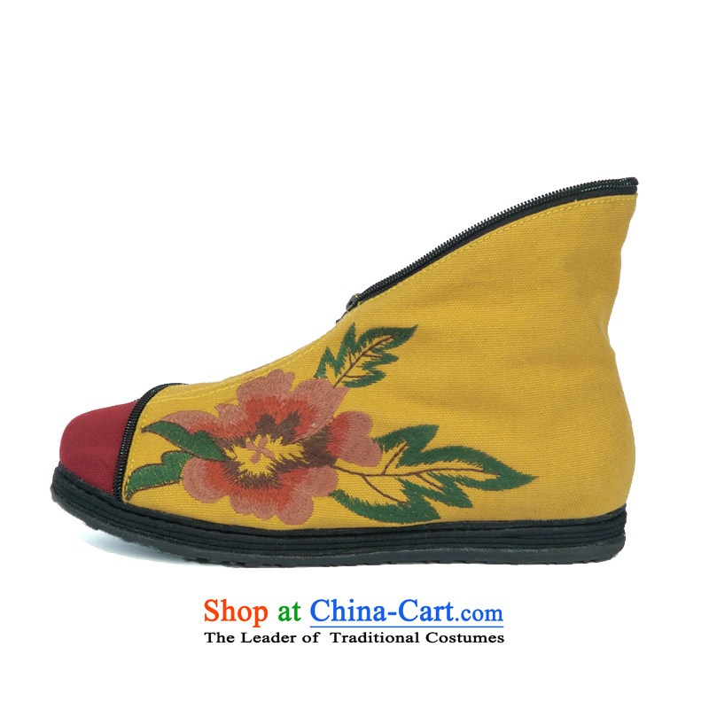 The fall of traditional dance, Old Beijing mesh upper ethnic embroidered shoes bottom thousands of Ms. single middle-aged female shoes mother shoe shoes of energy- Yellow ( 35, Han dance , , , shopping on the Internet