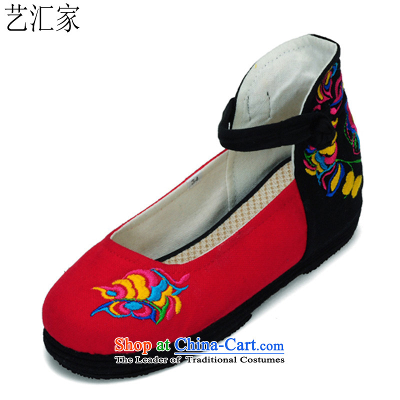 Performing arts companies during the spring and autumn new thousands ground mesh upper stylish shoe embroidered shoes increased within the Red HZ-8 39