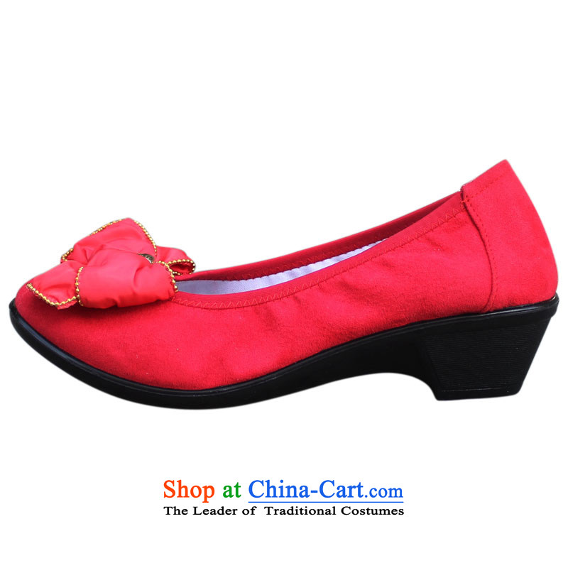Yan Ching New XQ/ old Beijing mesh upper with stylish and cozy slope with mother women shoes . Bow Tie 101 red 35 Yan Ching (XQ) , , , shopping on the Internet
