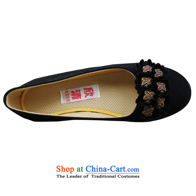 Yan Qing Chun Old Beijing women shoes single shoe mesh upper with slope women in old age with shallow port mother shoe overalls 13018 Black 36, Xin shoes definition (XQ) , , , shopping on the Internet