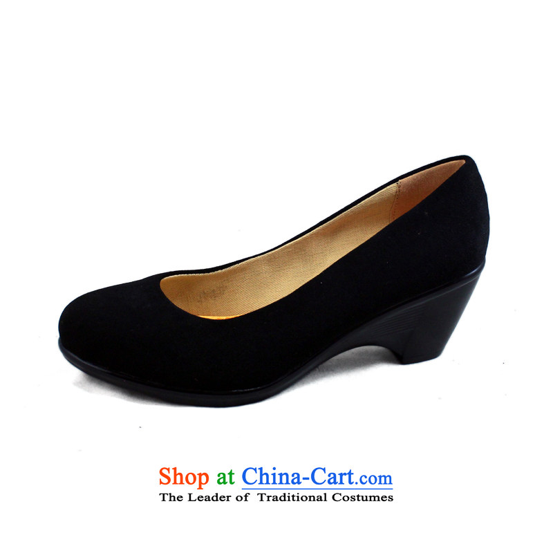 Genuine Old Beijing cloth shoes Lanna Ruixiang new spring and autumn, comfortable and stylish casual women shoes female slope heels hotel, in the work of the women's 009 Black 39 Lanna Ruixiang , , , shopping on the Internet