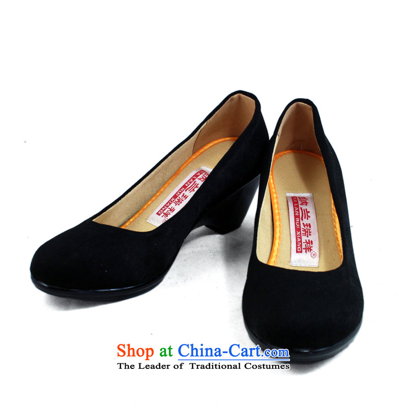 Genuine Old Beijing cloth shoes Lanna Ruixiang new spring and autumn, comfortable and stylish casual women shoes female slope heels hotel, in the work of the women's 009 Black 39 Lanna Ruixiang , , , shopping on the Internet