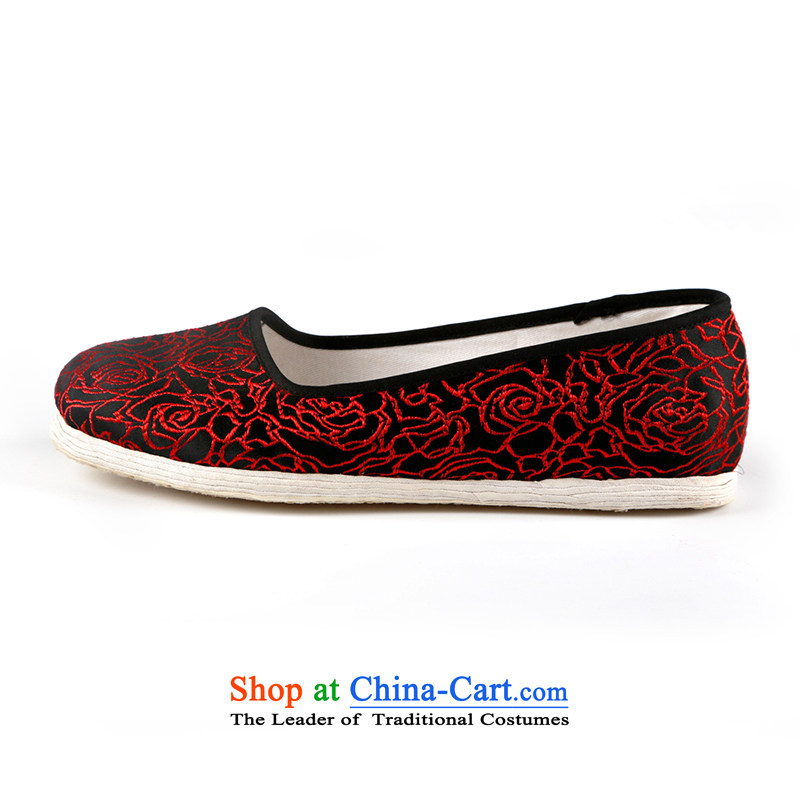 The l and thousands of old Beijing Ms. bottom manually mesh upper marriage shoes rose satin red 35 million with sea-L and shopping on the Internet has been pressed.