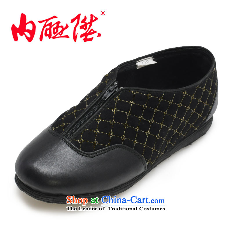 Inline l female cotton shoes-gon thousands of bottom spring and autumn is smart casual cotton shoes of Old Beijing 8717A 8717A mesh upper black?37