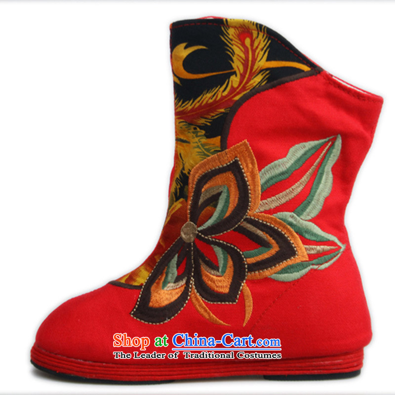 Performing Arts of thousands of bottom embroidered shoes of ethnic mesh upper stylish shoe boots HZ-10 red 37, performing arts companies , , , shopping on the Internet