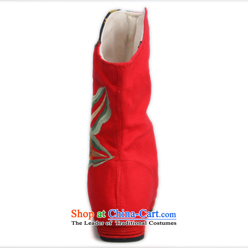 Performing Arts of thousands of bottom embroidered shoes of ethnic mesh upper stylish shoe boots HZ-10 red 37, performing arts companies , , , shopping on the Internet