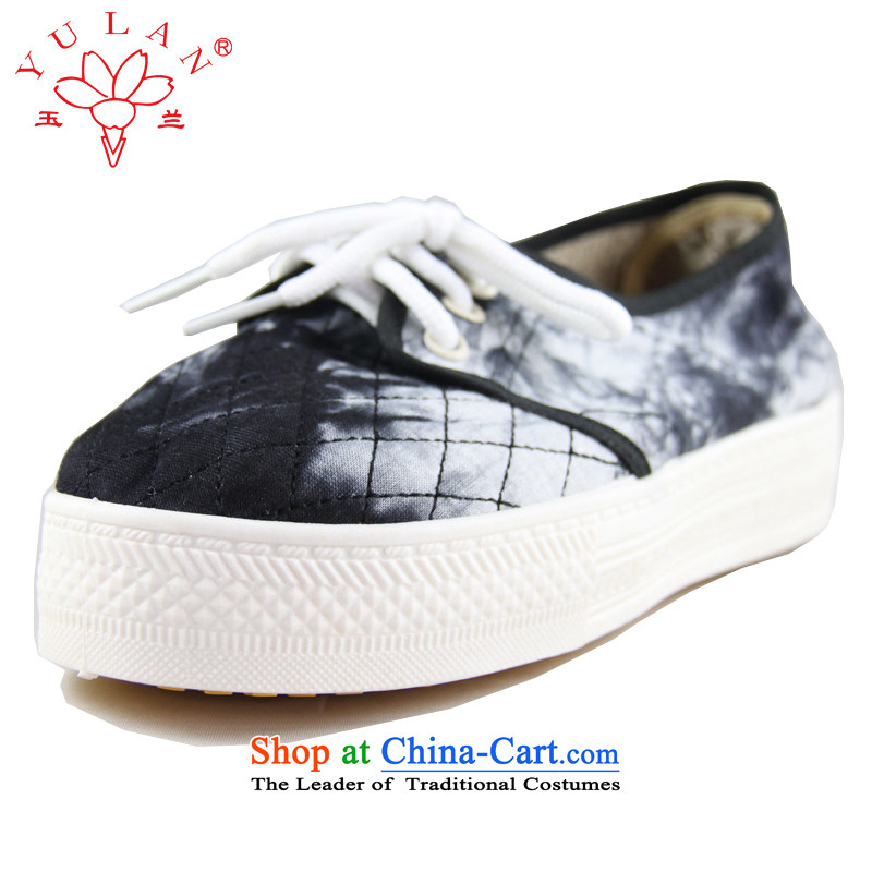 Magnolia Old Beijing mesh upper stylish tie-dye thick leisure canvas shoes 2312-935 Black 35