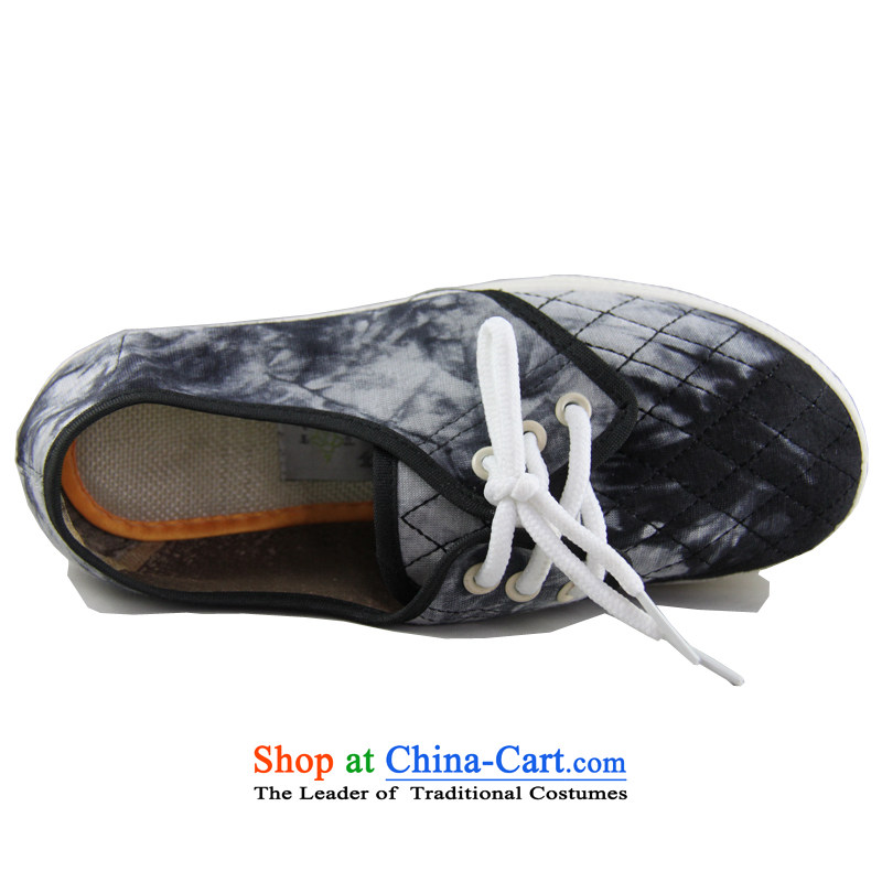 Magnolia Old Beijing mesh upper stylish tie-dye thick leisure canvas shoes 2312-935 Black 35 Magnolia shopping on the Internet has been pressed.