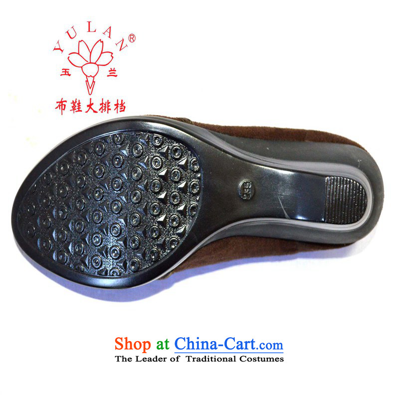 Magnolia Old Beijing mesh upper diamond bow tie is smart casual slope with a lady's shoe 2312-816 Brown 36 Magnolia shopping on the Internet has been pressed.