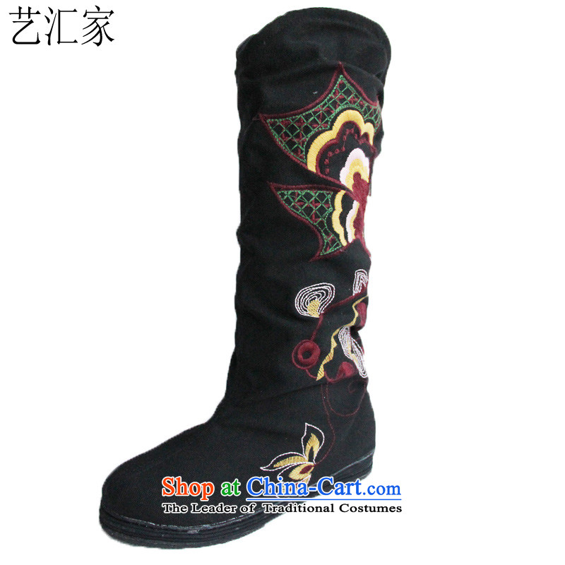 Performing Arts Old Beijing mesh upper ethnic embroidered shoes at the bottom of thousands of mesh upper black?37