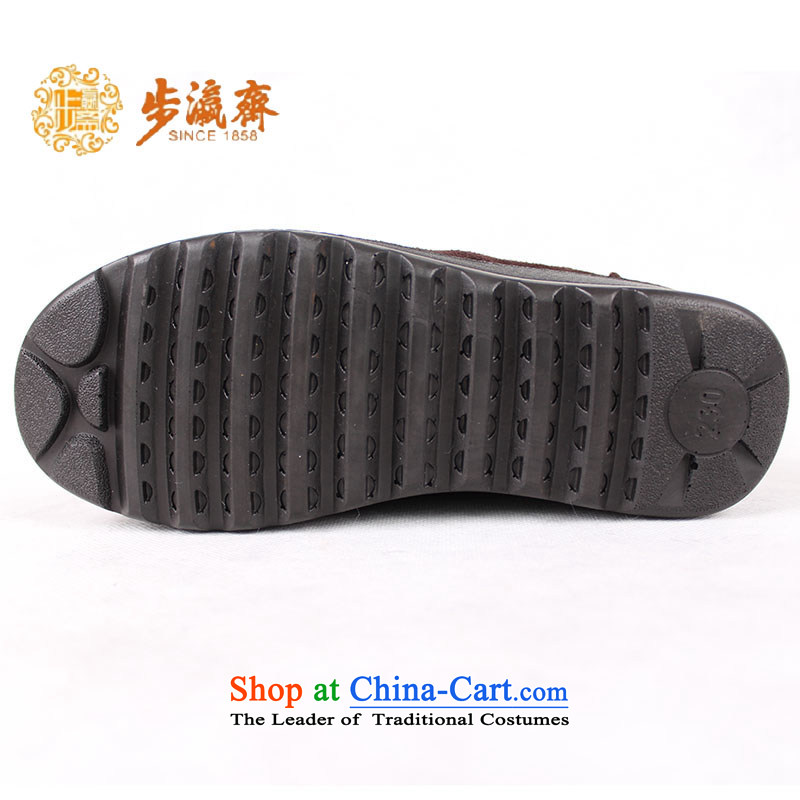 Genuine step-Fitr Old Beijing cotton shoes mesh upper women shoes winter stylish with zipper slide-warm female cotton shoes 23185 Female cotton shoes brown 40-step Ramadan , , , shopping on the Internet