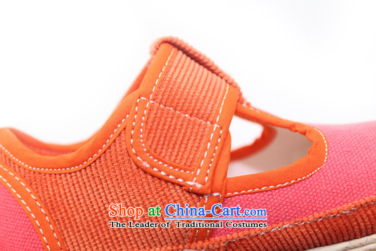 Genuine old step-Fitr Old Beijing spring and autumn of the thousands of children walking shoes and stylish lounge' single shoe film Corduroy fabric spell single tri-color shoes orange 20 yards /15cm picture, prices, brand platters! The elections are supplied in the national character of distribution, so action, buy now enjoy more preferential! As soon as possible.