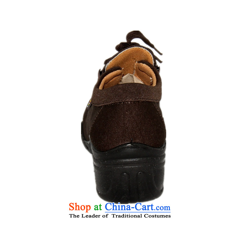 Magnolia Old Beijing mesh upper with tether Ms. slope leisure shoes 2312-1018 Brown 37, magnolia shopping on the Internet has been pressed.