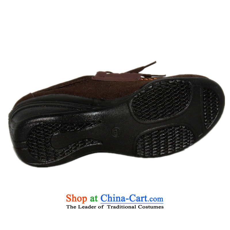 Magnolia Old Beijing mesh upper with tether Ms. slope leisure shoes 2312-1018 Brown 37, magnolia shopping on the Internet has been pressed.