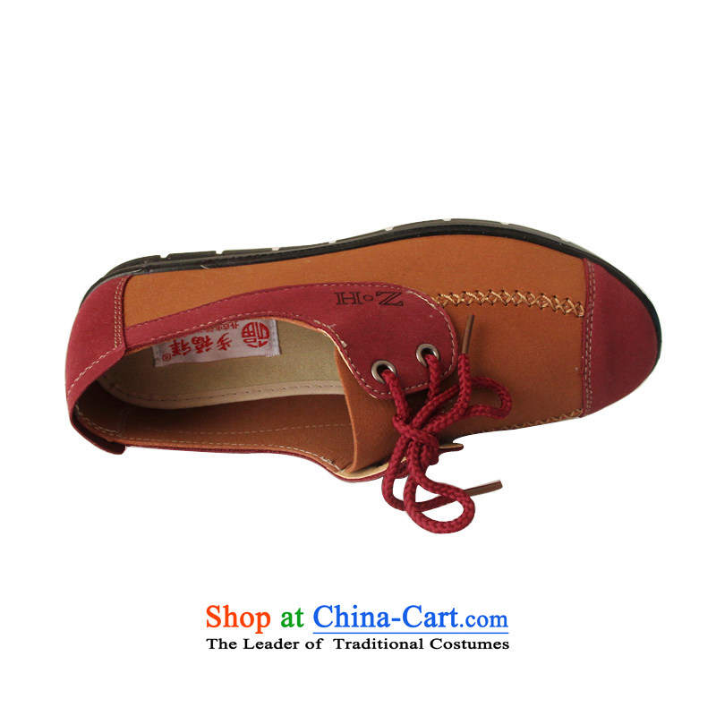 Casual Shoes of Old Beijing fashion woman shoes, casual shoes women shoes step Fuxiang single shoe ZH-06 red 39, step-by-step Fuk Cheung shopping on the Internet has been pressed.
